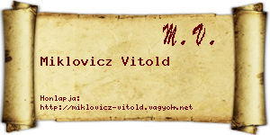 Miklovicz Vitold névjegykártya